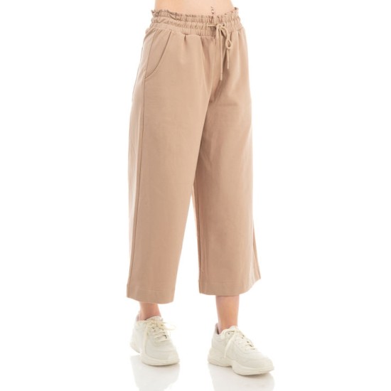 BENATION CO/EL TERRY CROPPED WIDE LEG PANT 02112401-15B BENATION CO/EL TERRY CROPPED WIDE LEG PANT 02112401-15B