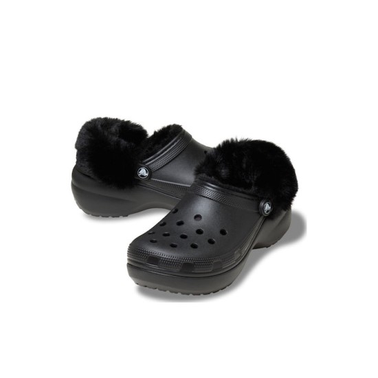 CROCS CLASSIC PLATFORM FUZZ LINED 212854-001