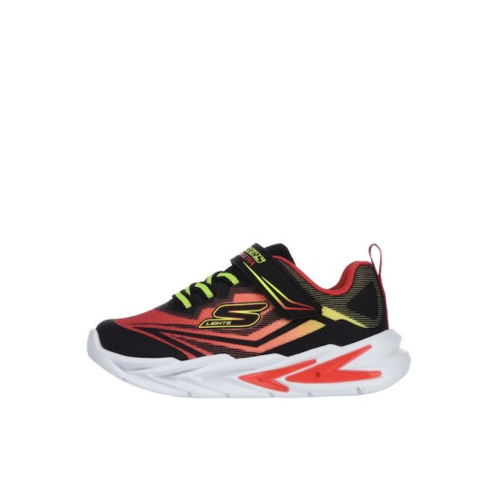 SKECHERS LIGHTED GORE STRAP SNEAKER 400139N-BKRD