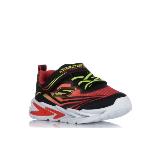 SKECHERS LIGHTED GORE STRAP SNEAKER 400139N-BKRD
