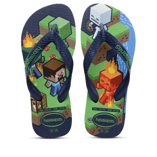 HAVAIANAS KIDS MINECRAFT TOP FLIP FLOPS 4145125-0555 HAVAIANAS KIDS MINECRAFT TOP FLIP FLOPS 4145125-0555